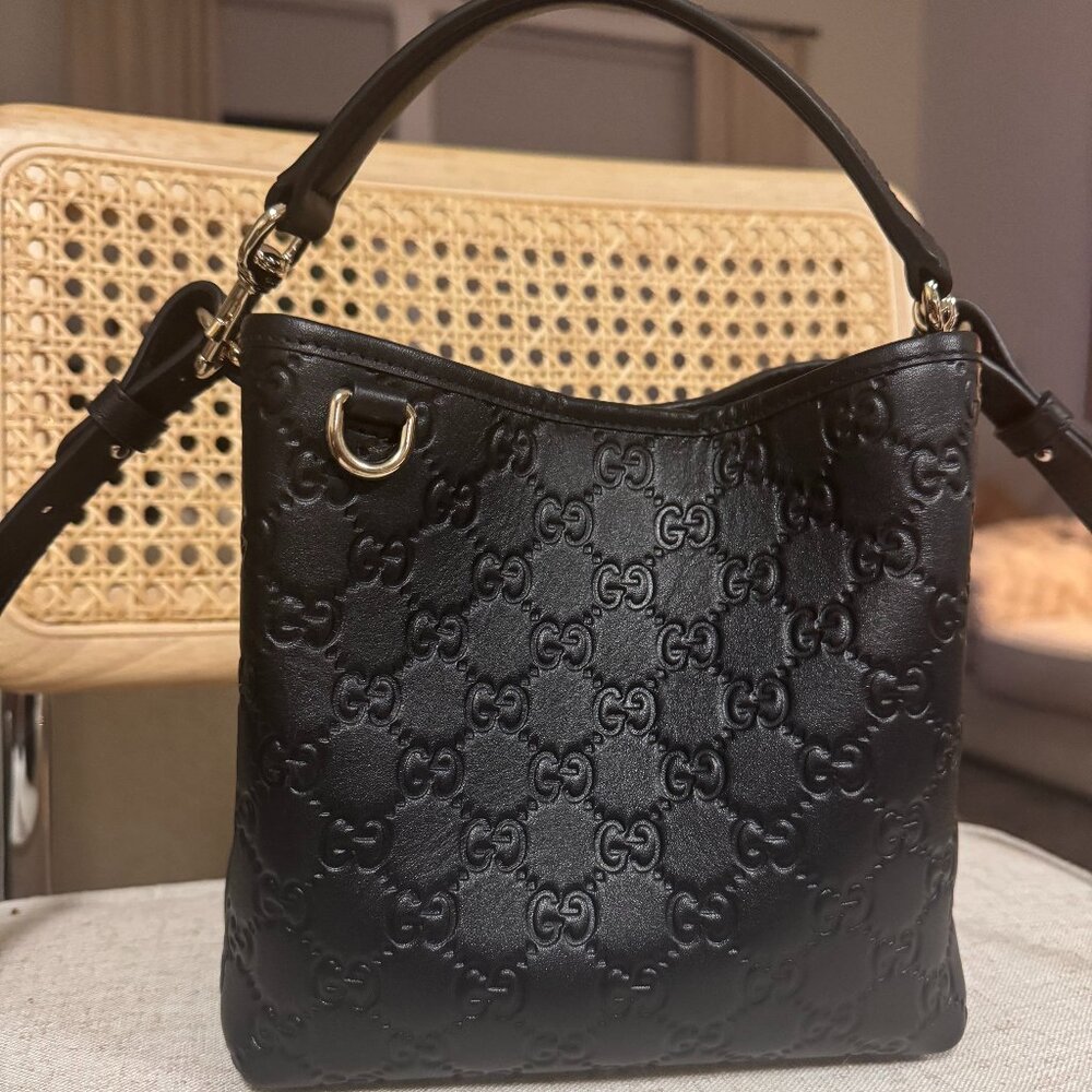 Gucci GG Emblem Small Bucket Bag